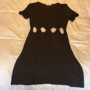 Cap sleeve dress with waist cutouts